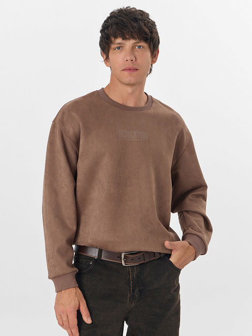 Свитшот мужской бежевый с эффектом замши - Mark formelle фото 6