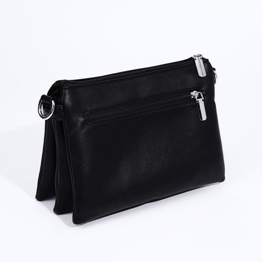 Сумка кросс-боди на молнии, 3 наружных кармана, цвет чёрный - Simaland фото 2