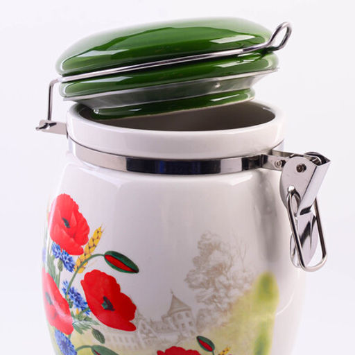 60277 Банка для сыпучих 700мл Цветущие Маки доломит/металл LR (х36) - Mayer&boch фото 2