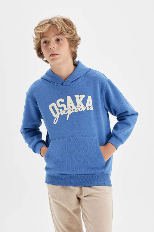 Толстовка с капюшоном и принтом для мальчиков - Defacto фото 4