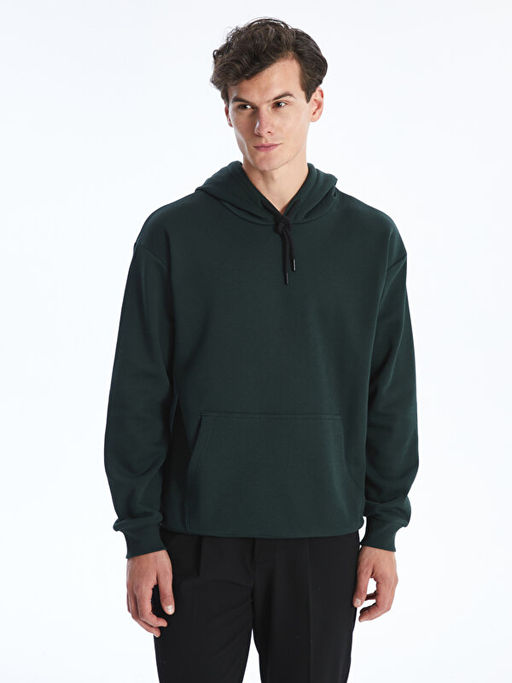 Uzun Kollu Erkek Kal?n Hoodie
