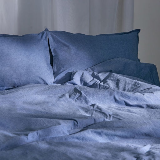 Простыня евро SL Home Деним, 245280 см, синяя, жатый хлопок - Sima-land home фото 5