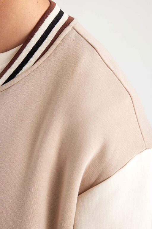 Кардиган-бомбер Relax Fit с воротником-стойкой - Defacto фото 5