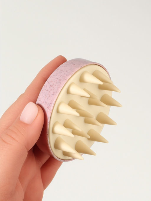 Щётка-массажёр для мытья головы, 7.5×7.5×6.5 см, розовая