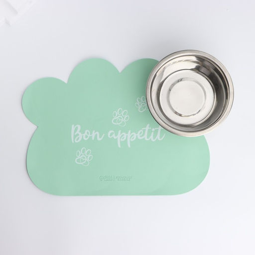 Коврик под миску форменный Лапка, 39 х 30 см, мятный - Пушистое счастье фото 2