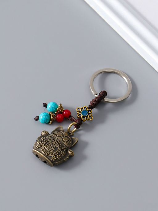 Цена за 2 шт. Брелок металл нэцке "Кот Манэки-нэко" 1х3х6 см