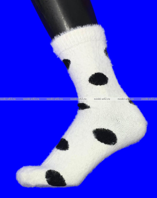 Цена за 10 шт. Ecosocks носки женские ангора НОРКА ШЕРСТЬ высокие ГОРОХ арт. 6624