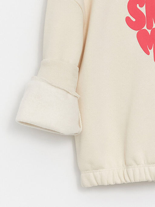 Kap??onlu Bask?l? Uzun Kollu K?z ?ocuk Sweatshirt - Waikiki фото 3