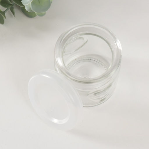 Банка для свечей с крышкой «Сердечко», стекло, прозрачная, 100 мл, 6×6×6.8 см