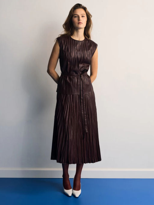 Плиссированная юбка миди / Zarina