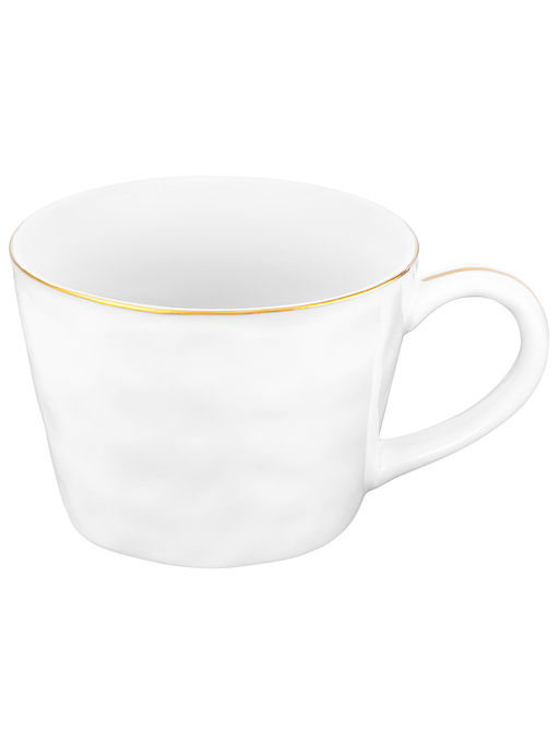 Кружка 300 мл 14*10*7,5 см "Улитка" с фигуркой внутри, белый с золотом, фарфор