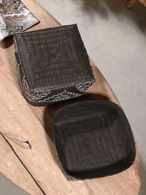 Корзинка плетёная «Бонтанг», 24×24×15 см, бамбук, тёмная