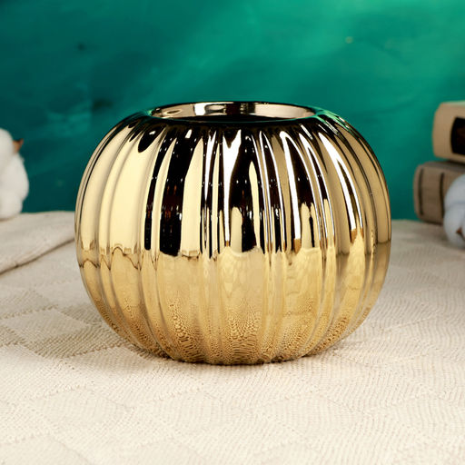 Кашпо «Лоис» золотое, 15×15×11 см