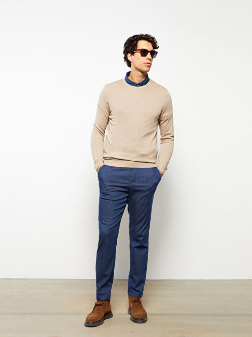 Bisiklet Yaka Erkek Triko Kazak