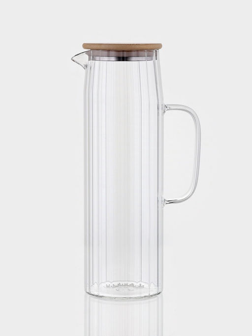 Кувшин "Эко.Дольки" 1500 мл, 9×14×28 см, с бамбуковой крышкой