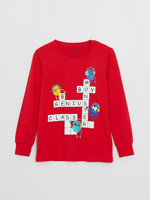 Bisiklet Yaka Bask?l? Uzun Kollu Erkek ?ocuk Pijama Tak?m? - Waikiki фото 2