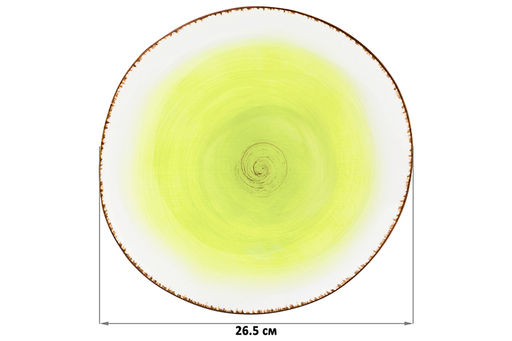 Тарелка обеденная Elan Gallery Кантри фарфор зеленая 26.5×26.5×2.5 см  фото 2