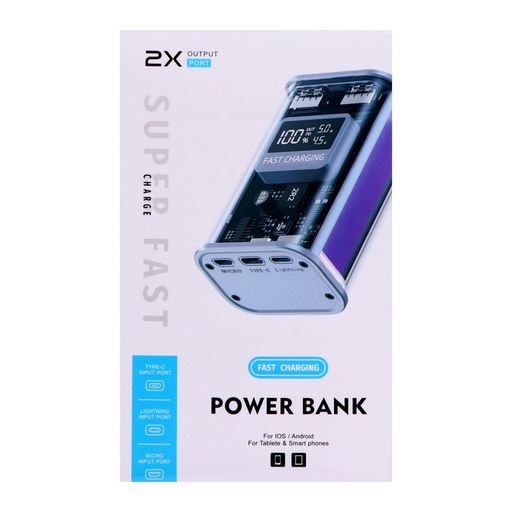 Внешний портативный аккумулятор CRR-28, 10000 мАч, 2USB, 3 А, с дисплеем, быстрая зарядка, серый - Simaland фото 7