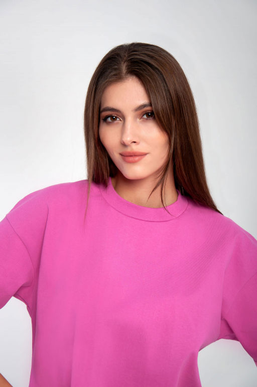 Арт. 10804/7 Домашний костюм с брюками 44-52 (5 шт) Цвет:верх-малиновый,низ-малиновый - Калинка фото 16