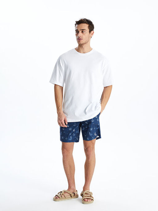 K?sa Boy Desenli Erkek Deniz ?ortu