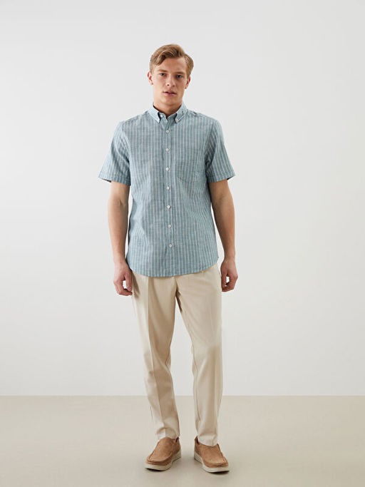 Regular Fit ?izgili Erkek G?mlek