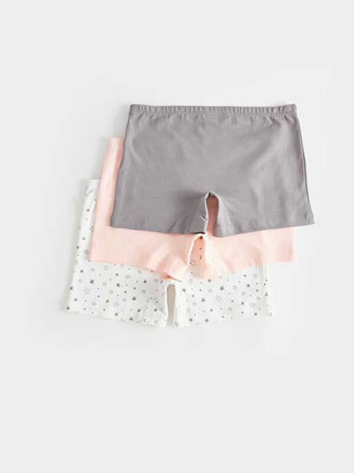 Bask?l? Pamuklu K?z ?ocuk Boxer 3l? - Waikiki фото 2