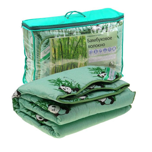 Одеяло всесезонное Адамас Бамбук, размер 200х220 5 см, 300гр/м2, чехол п/э  фото 4