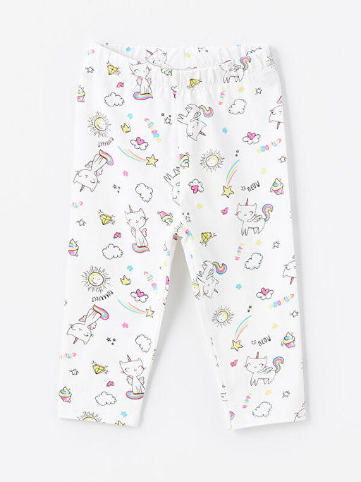 Beli Lastikli Bask?l? K?z Bebek Tayt 3l? - Waikiki фото 2