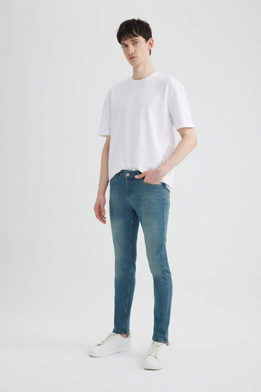 Супероблегающие джинсовые брюки с нормальной талией и очень узкими штанинами - Defacto фото 3