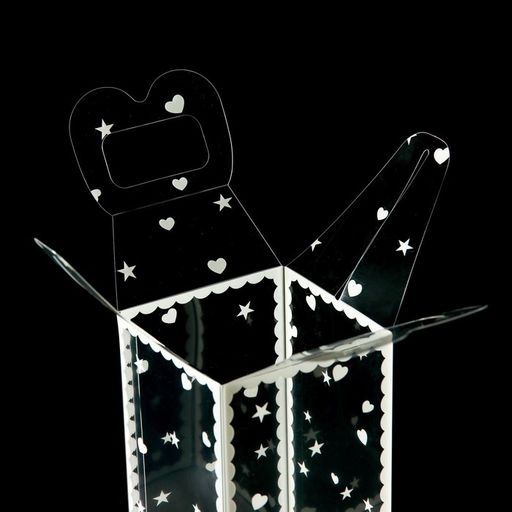 Цена за 5 шт. Складная прозрачная коробка из PVC, для упаковки подарков, Сердце, 12?7?7 см