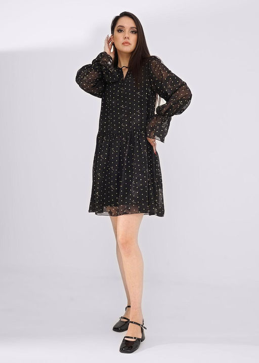 CLE Платье жен. 132961/121штн чёрный/молочный - Clever wear фото 3