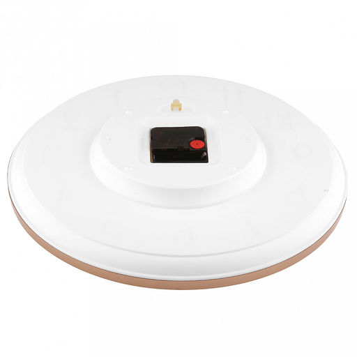 Часы настенные "Видение" д35см, h5см, мягкий ход, циферблат "Вензель" белый/перламутровый; цифры арабские, розовое золото; корпус пластик, медный/белый; в коробке (Китай)