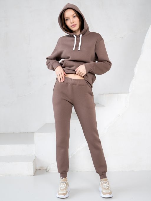 теплый Костюм футер 3-х нитка НАЧЕС коричневый - Binita фото 5