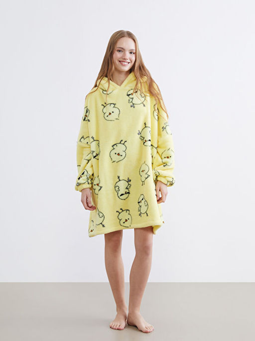 Kap??onlu Oversize Kad?n Pel?? Pijama ?st?