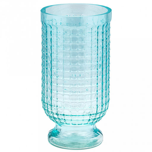Ваза для цветов стеклянная "Маркуль-3" 1,25л, д11см, h21,5см, малая, текстурная, "Скандик", бирюзовый (Россия)