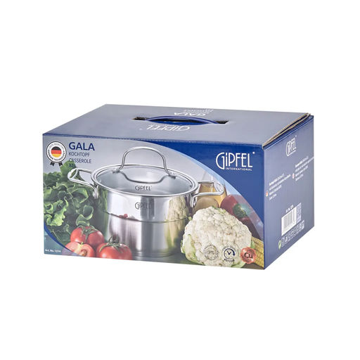 1274 GIPFEL Кастрюля GALA 20х12см/3,5 л со стеклянной крышкой, с индукционным капсульным дном. Материал: нерж. сталь 18/10. Толщина: 0,7мм / 4 мм  фото 4