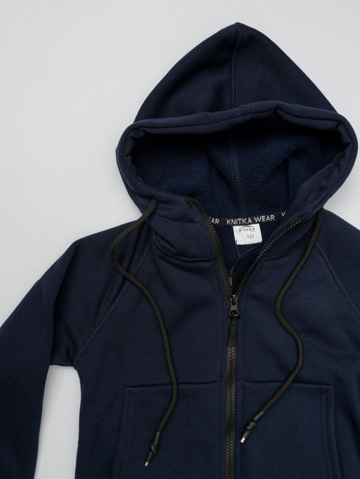 058 Детский утепленный костюм на молнии, т.синий - Knitka wear фото 3