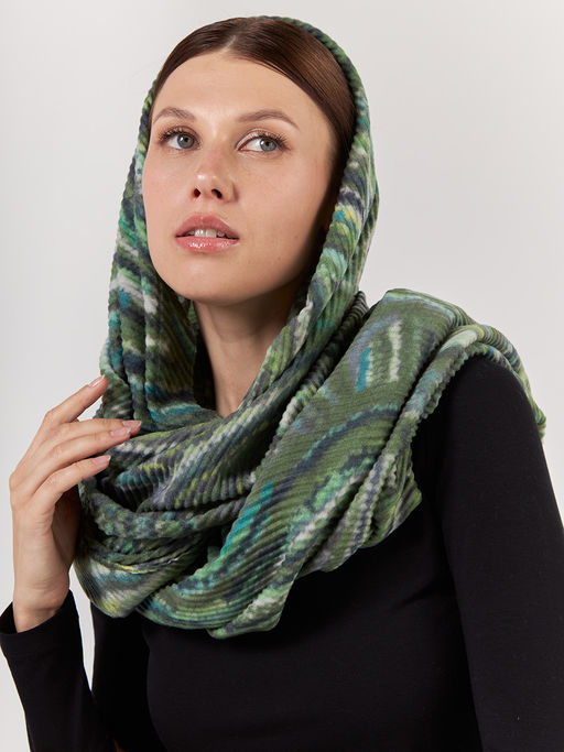 Большой, мягкий, тонкий и очень нежный двусторонний палантин с рисунком. - Tantino фото 7