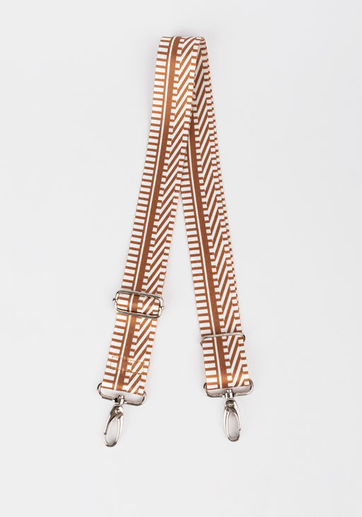 Ремень из стропы №8 | ткань | гладкий | цветной | Бежевая с белыми линиями | 32420