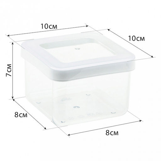 Банка для сыпучих продуктов пластмассовая Степ 0,5л, 10х10х7см, белый (Россия) - Домашняя мода фото 8