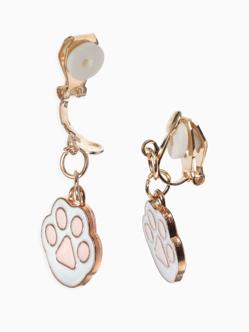 Цена за 3 шт. Серьги клипсы детские «Выбражулька. Лапки», белый, розовые в золоте