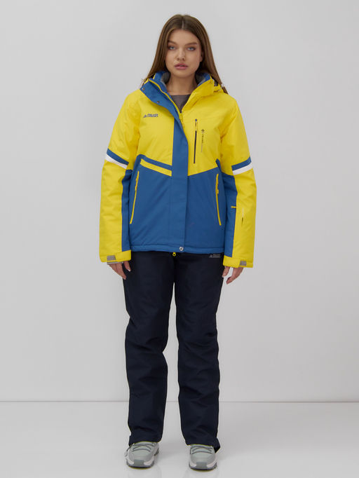 Горнолыжный костюм женский зимний УЦЕНКА желтого цвета 02804J - Mtforce фото 3