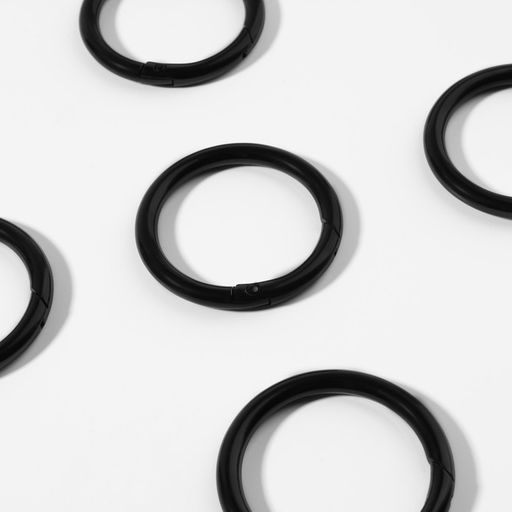 Цена за 2 шт. Кольцо-карабин, d=35/45 мм, толщина - 5 мм, 5 шт., чёрное