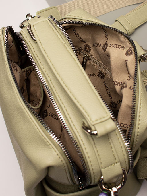 LACCOMA рюкзак Лилу-Л815-светлый хаки эко кожа хлопок  фото 4