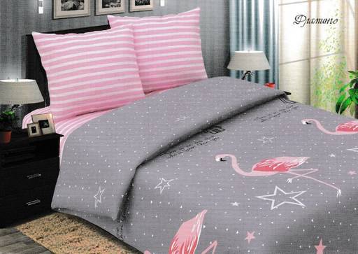 Постельное белье - Поплин Премиум Фламинго 1,5-спальный - Luteks фото 2
