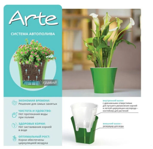 Горшок для цветов "АРТЕ" 2л Цвет прозрачный-прозрачный (АРТ 2 П-П) (64)