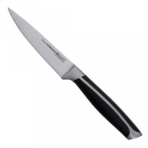 Нож для овощей Linea FORGIATO 9см из нержавеющей стали, ширина 6см, длина 20см, толщина лезвия 2,5мм, кованная ручка с АБС пластиком, ПВХ чехол-подвес, Regent (Китай)