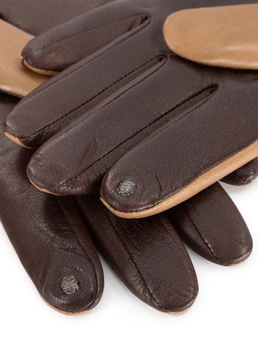 Перчатки женские ш+каш. TOUCH F-IS0065 taupe/d.brown - Eleganzza фото 5