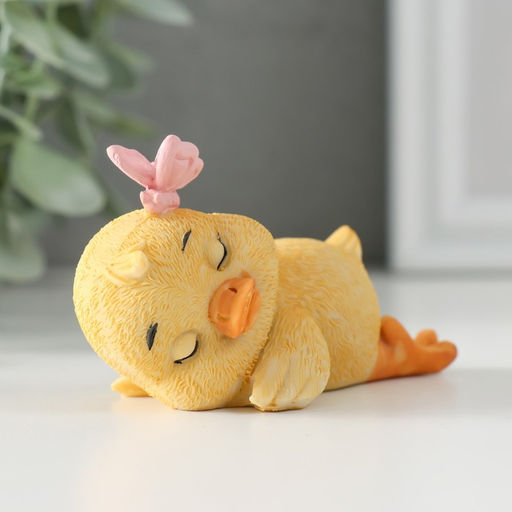 Фигурка полистоун Спящий утёнок с бабочкой, 8.5?4?5 см