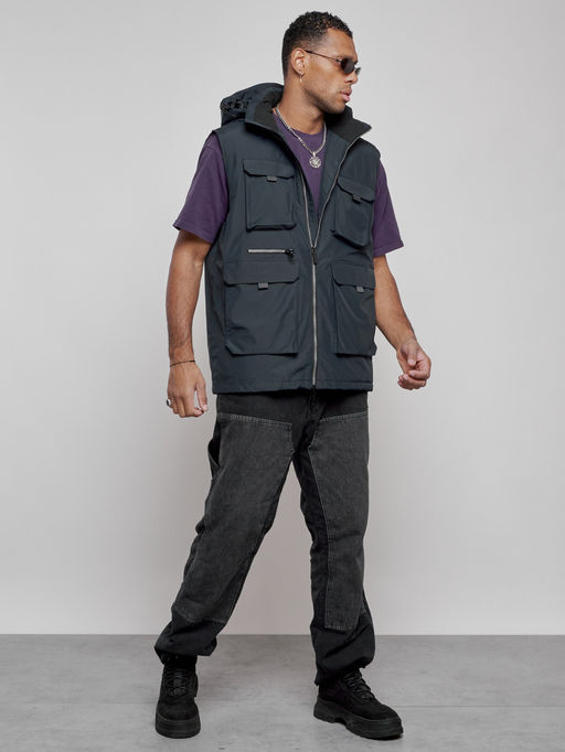 Куртка - жилетка трансформер 2 в 1 мужская зимняя темно-синего цвета 2409TS - Mtforce фото 17